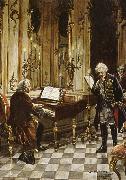 franz schubert a romanticized artist s impression of bach s visit to frederick the great at the palace of sans souci in potsdam France oil painting artist